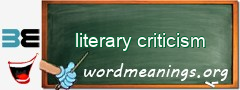 WordMeaning blackboard for literary criticism